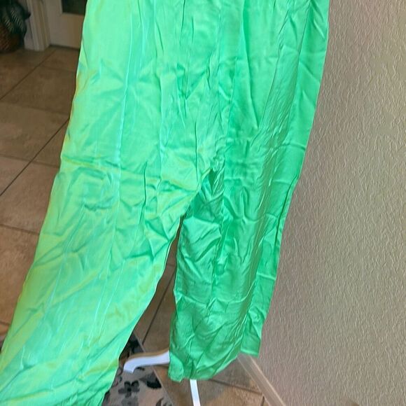 Pippa Women’s Size M Kimberly Wide Leg Baggy Pants Lime Green Pull On New - Picture 4 of 7